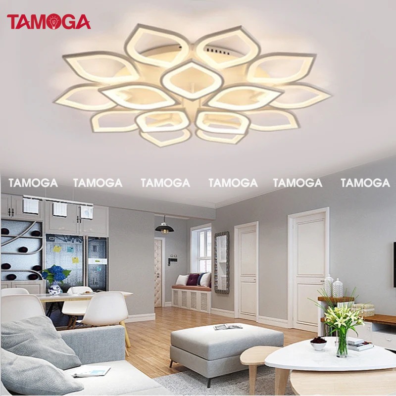Đèn mâm ốp trần hình cánh đào 15 CÁNH TAMOGA BLADER 2098 Đường kính 900mm+ Tặng kèm điều khiển từ xa