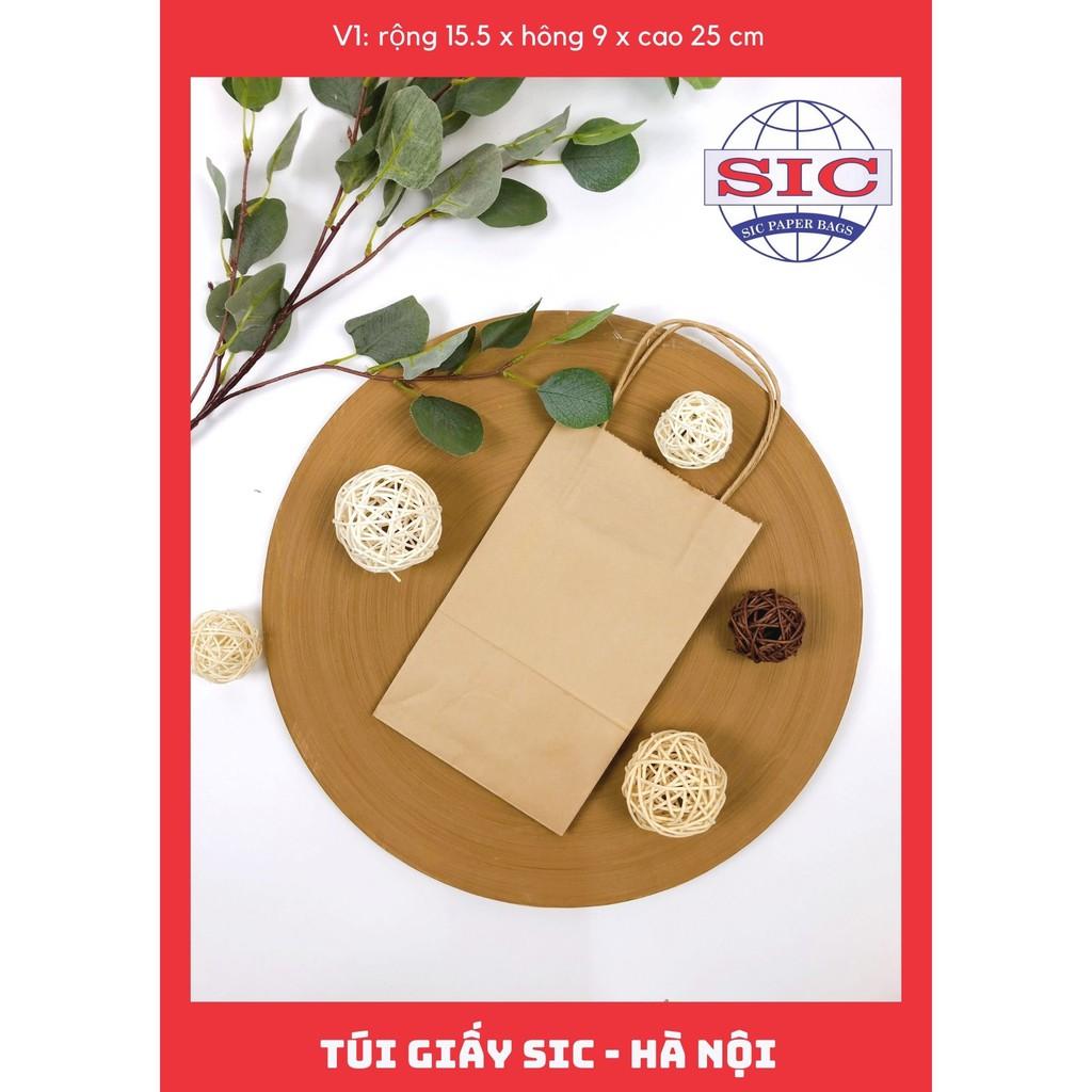 100 CHIẾC TÚI GIẤY V1-15,5x9x25 cm CÓ QUAI