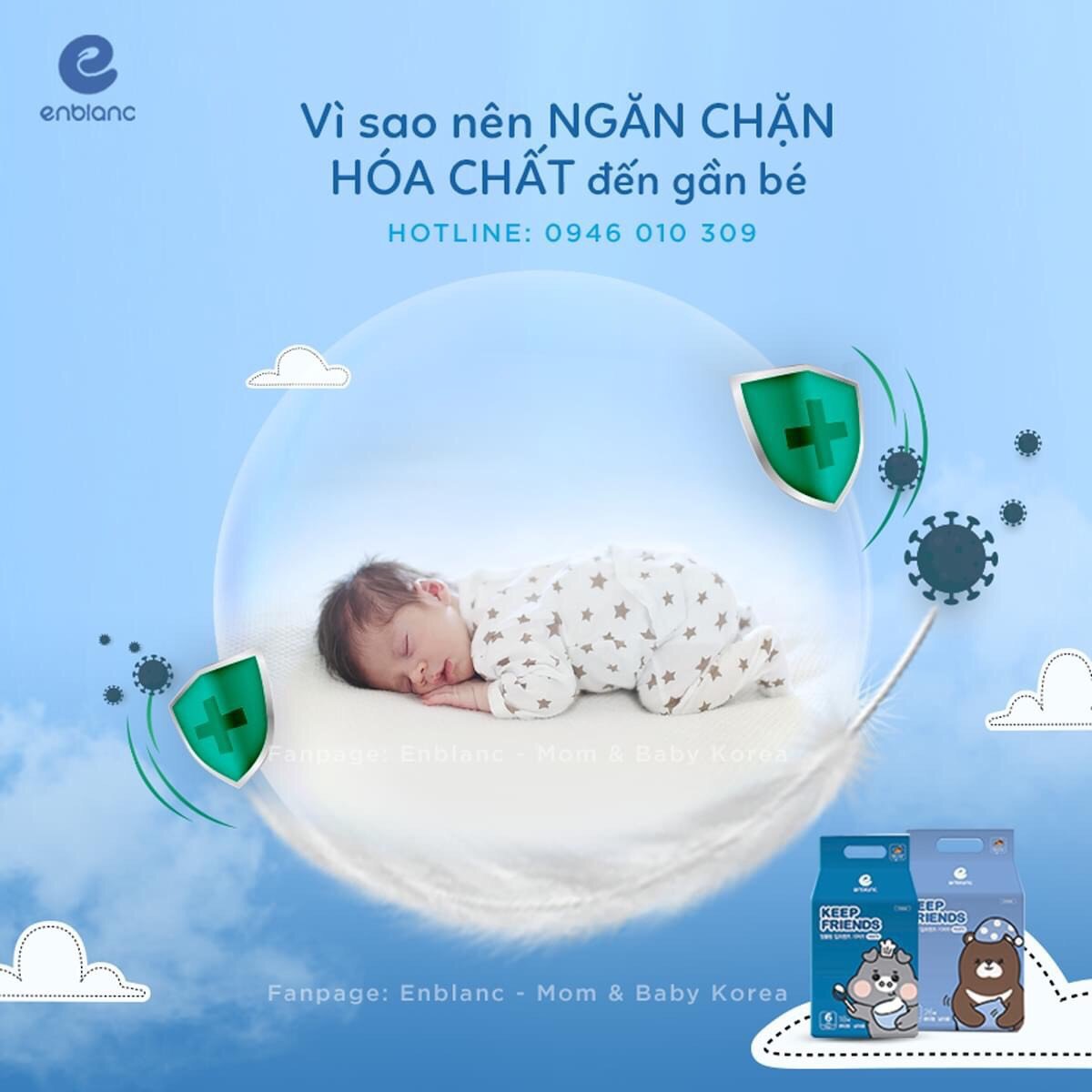 Tã/Bỉm quần bé trai Enblanc Keep Friends nội địa Hàn quốc (mẫu mới 2020) size L/XL/XXL