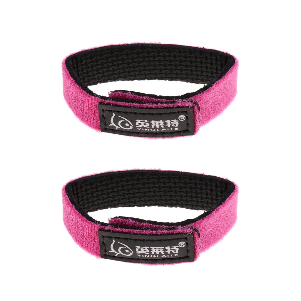 4pcs Fishing Rod Belts Wrap Bands Pole Straps Ties Pole Holders Red & Black