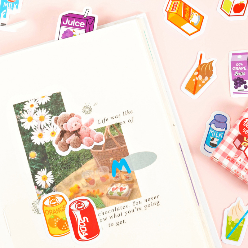 Sticker chủ đề Đồ Uống - Hộp 45 miếng dán trang trí sổ tay Bullet Journal - M029