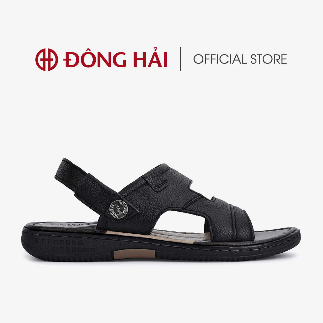 Sandal nam da bò Đông Hải quai ngang thiết kế bản to nam tính dễ phối trang phục - S1131