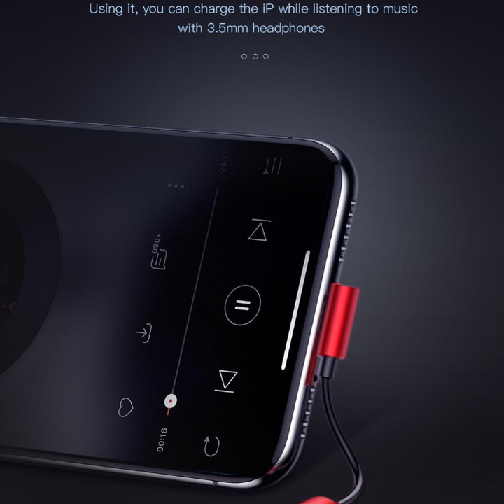 Bộ chuyển cổng Lightning sang Audio 3.5mm + Lightning Baseus L42 cho iPhone X/ XS Max CALL42-01 - Hàng nhập khẩu
