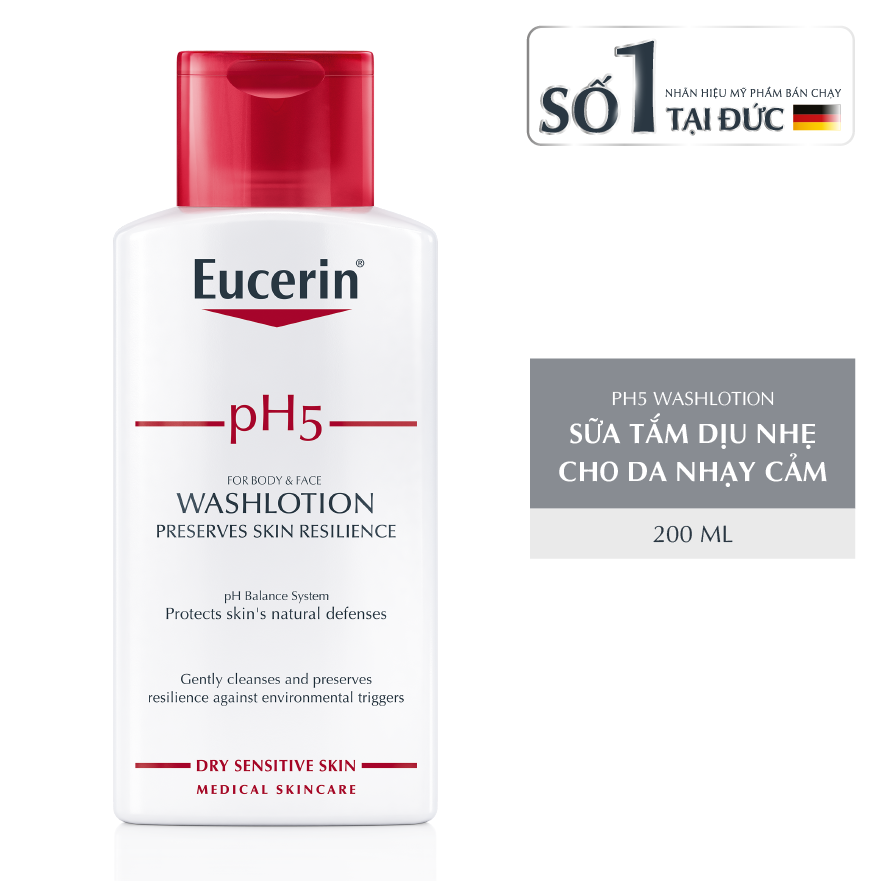 Sữa Tắm Cho Da Cơ Thể Nhạy Cảm Eucerin Ph5 Washlotion