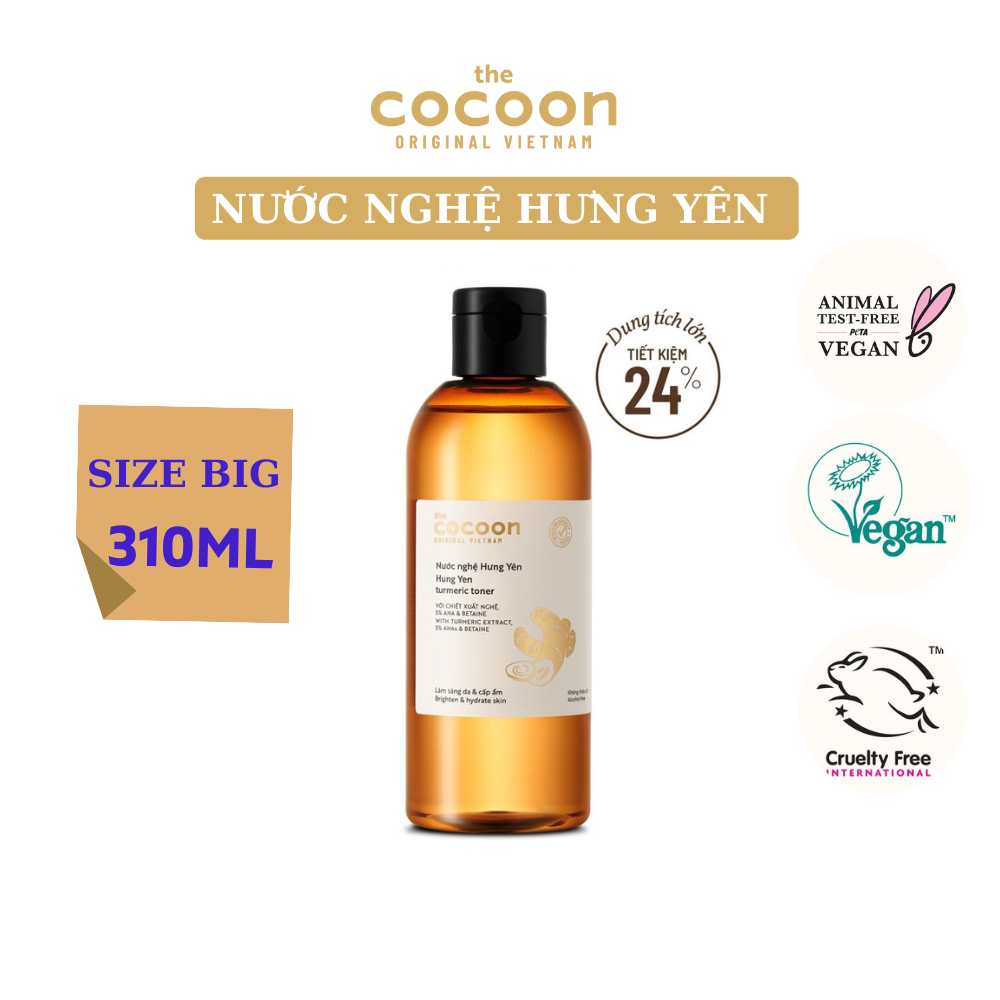 Nước nghệ Hưng Yên Cocoon làm sáng da & cấp ẩm 310ml