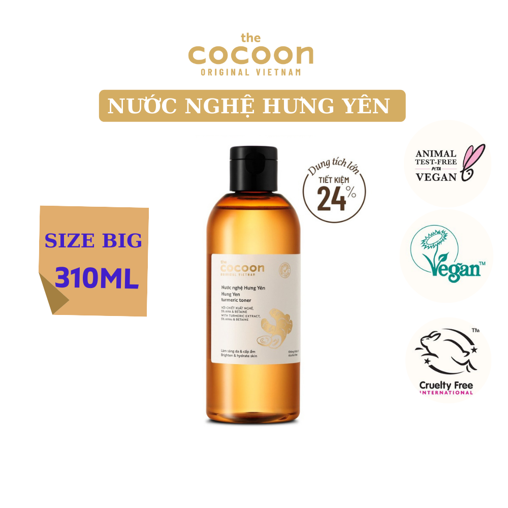 Nước nghệ Hưng Yên (toner) Cocoon làm sáng da &amp; cấp ẩm 310ml