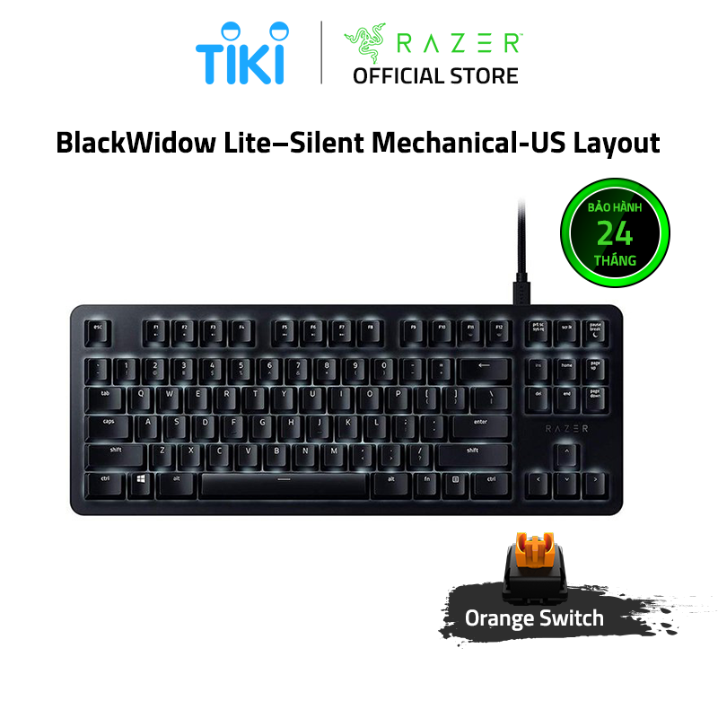 Bàn Phím Razer BlackWidow Lite–Silent Mechanical-US Layout-Orange Switch - Hàng Chính Hãng