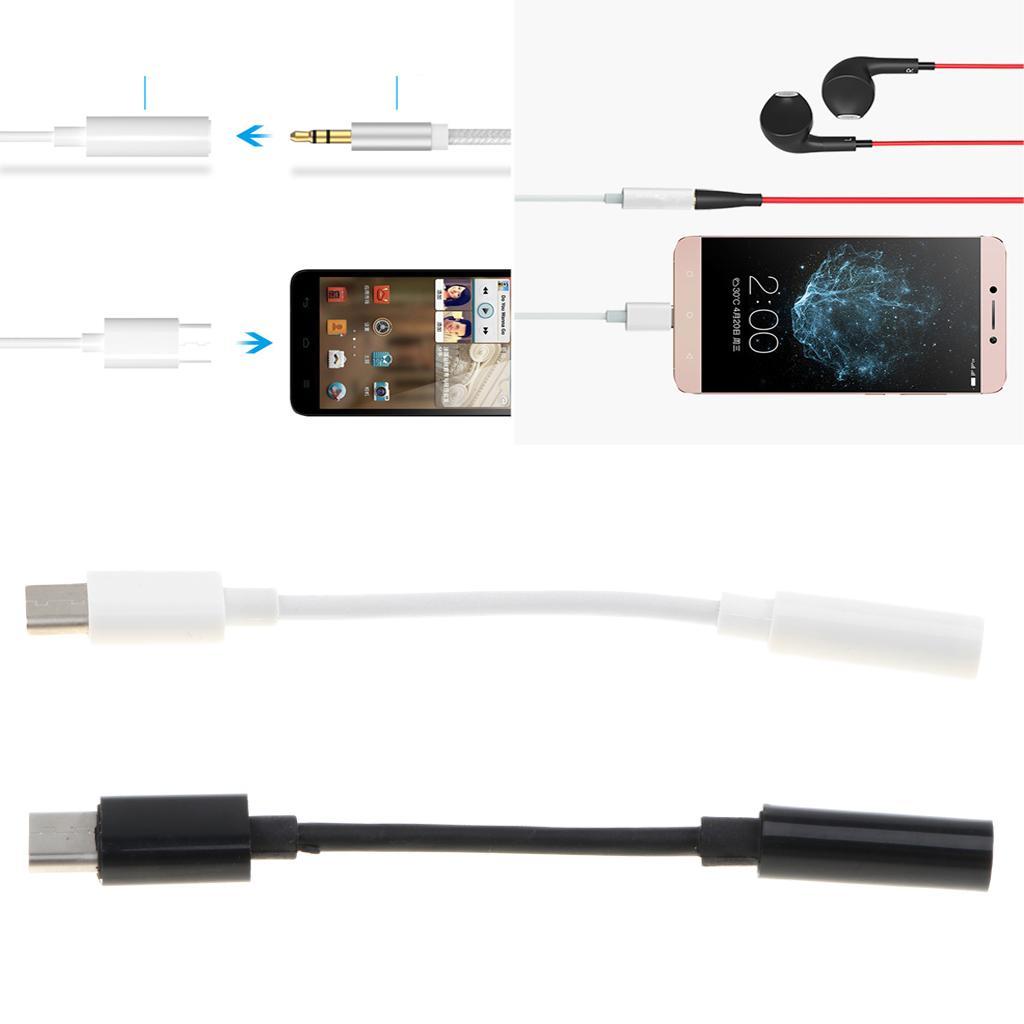 2 Piece Type c To 3.5mm Audio Cable Adapter Aux Headphone Jack For Samsung
