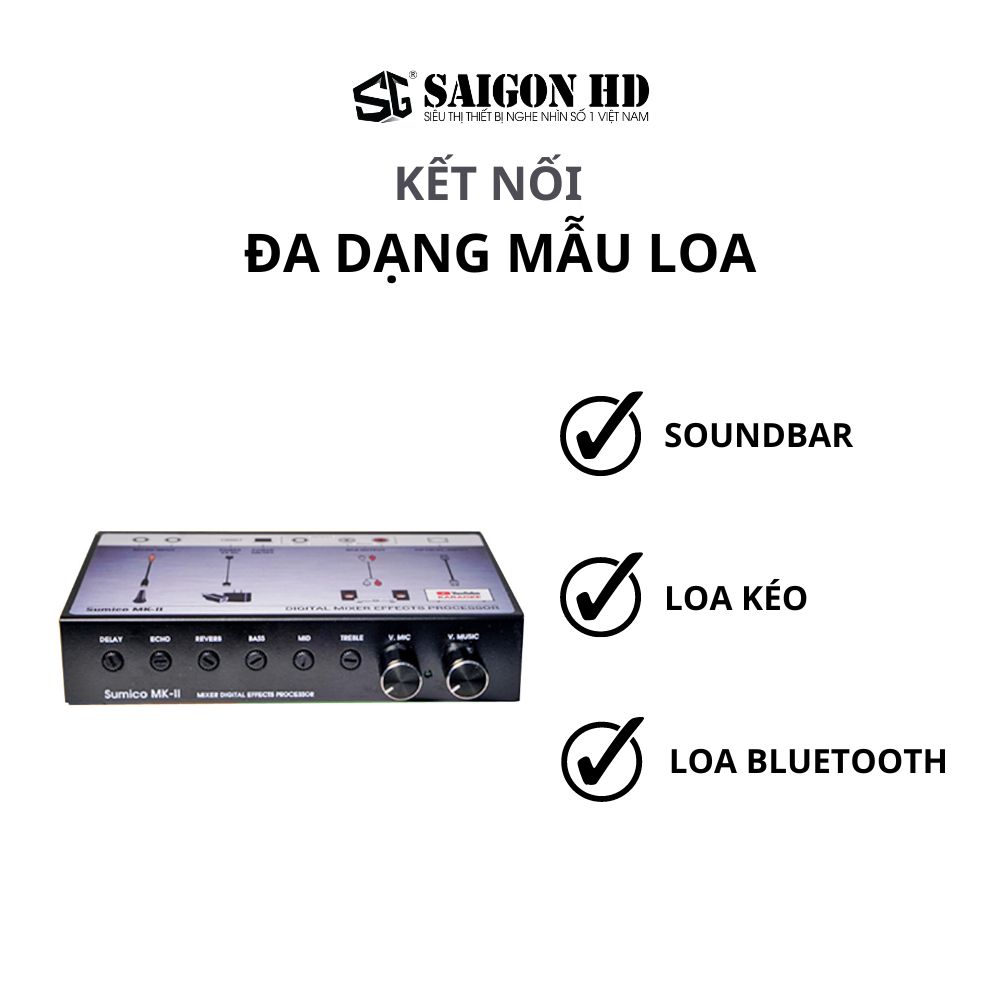 Mixer cao cấp SUMICO MK2 - Hàng chính hãng, giá tốt, nguồn sạc 5V, có thể sạc dự phòng, dùng cho mọi loại loa