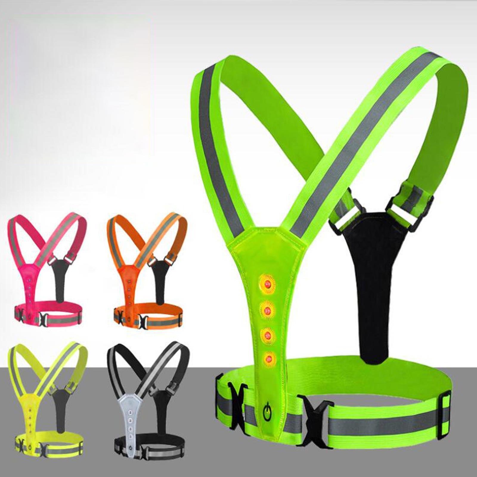 Reflective Vest Running Gear, Running Lights for Runners, USB Rechargeable Adjustable Safety Vest for Men Women, LED Light Up Vest
