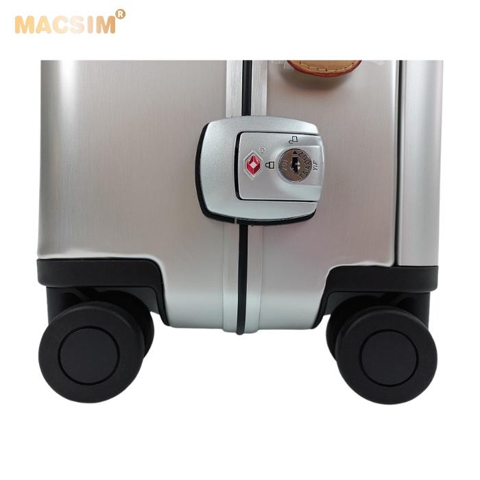 Vali hợp kim nhôm nguyên khối MS1403 Macsim cao cấp màu xanh Green, xanh Blue, màu đen,màu bạc