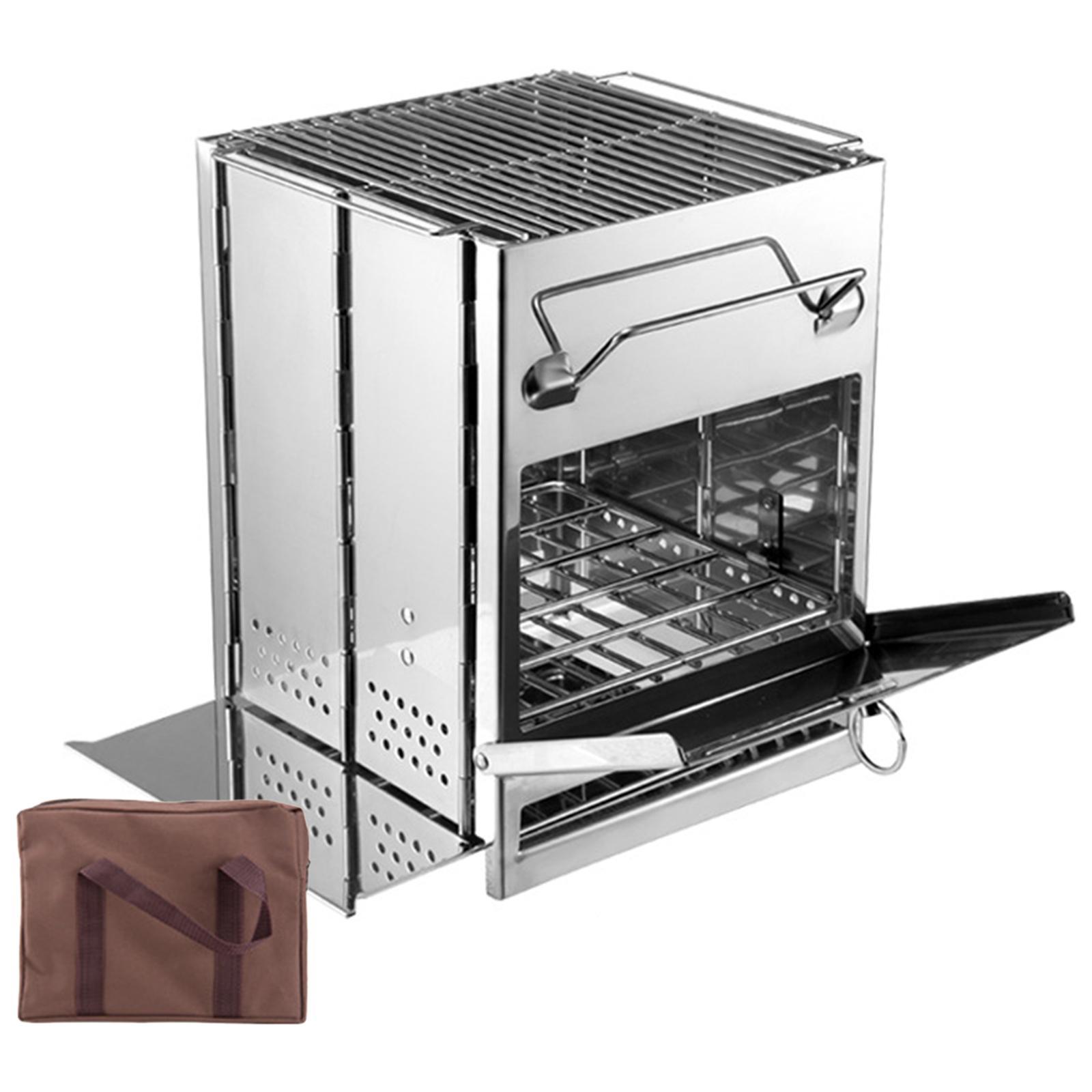 Mini Folding Camping Grill Stove Outdoor Stainless Steel for Hiking Travel