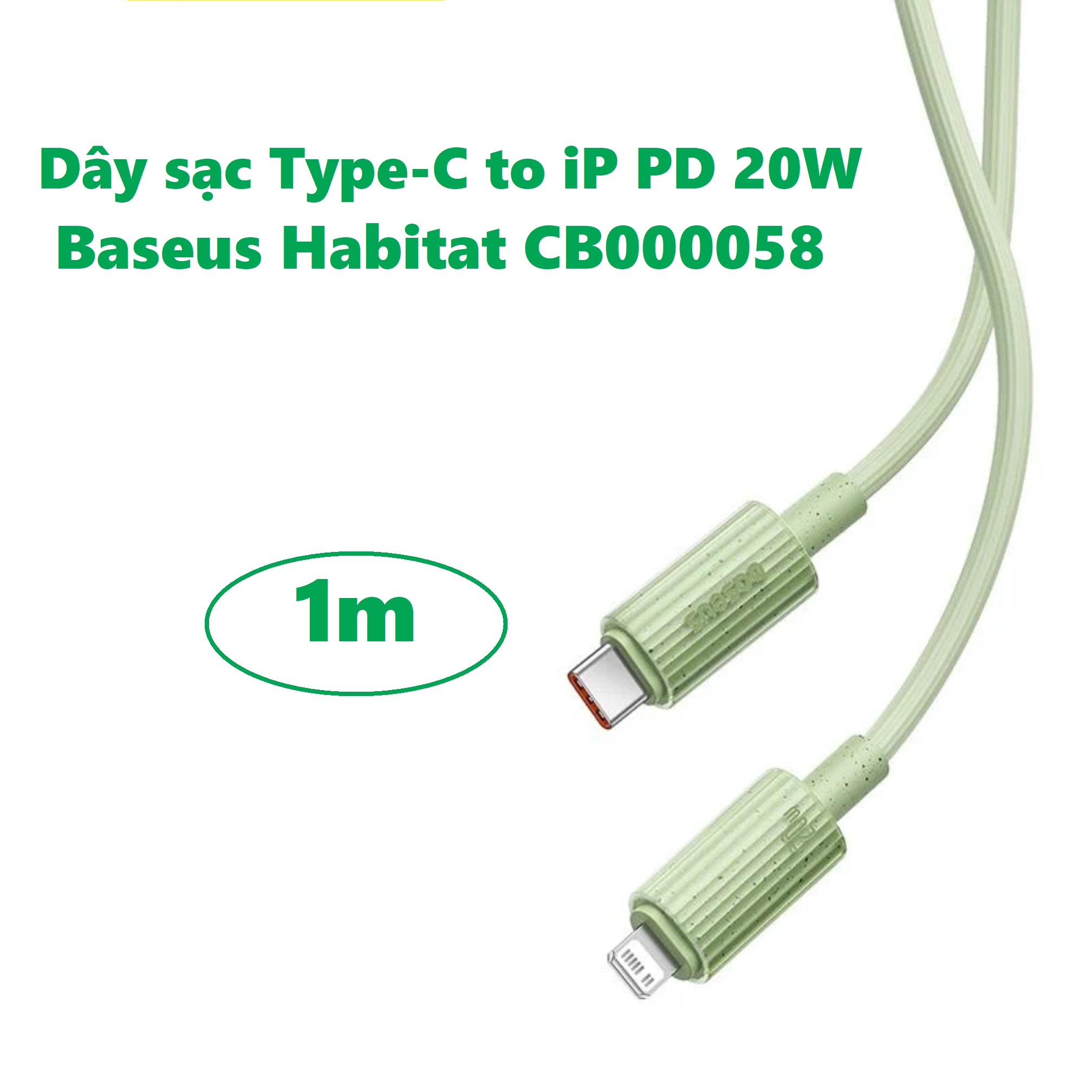 Dây sạc nhanh cho iP Type C to iP PD20W vật liệu thiên nhiên siêu bền Baseus Habitat CB000058 _ Hàng chính hãng