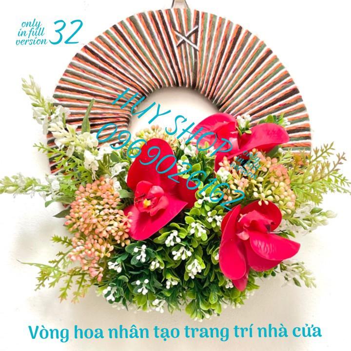 VÒNG HOA NHÂN TẠO TRANG TRÍ TREO TƯỜNG 28CM 26-32