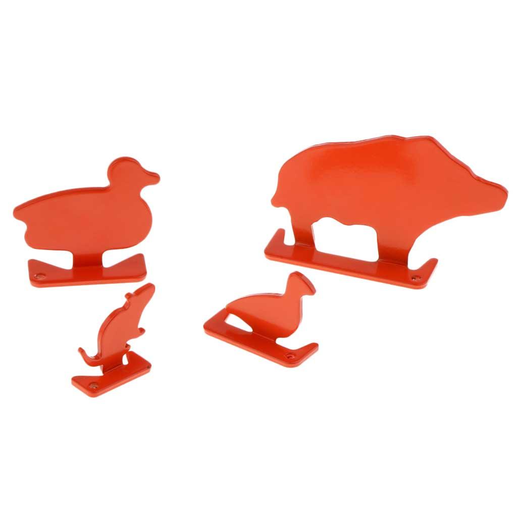 4pcs Metal Animal Silhouette  Set  Plinking Practice Target