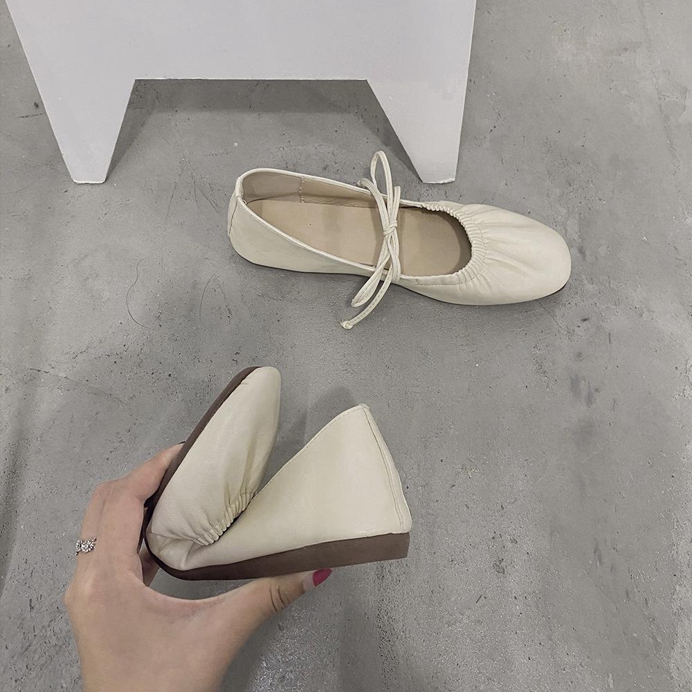 Giày Sandal Đế Bằng Đính Nơ Xinh Xắn Dành Cho Nữ