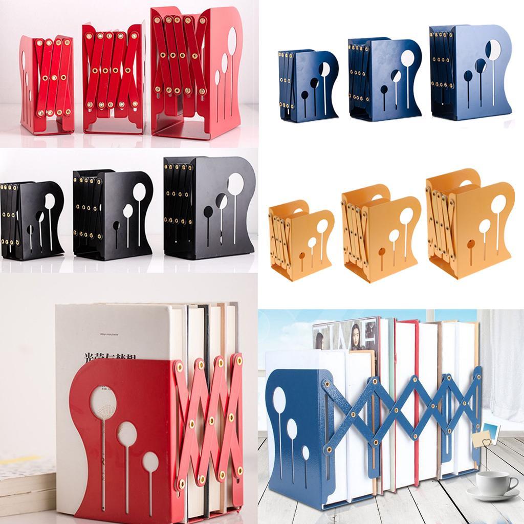 Adjustable Metal Bookends Office Non-slip Book Holder