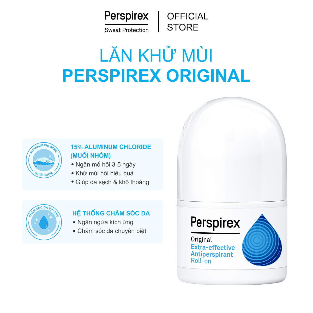 Combo 1 Lăn khử mùi PERSPIREX ORIGINAL + 1 Lăn khử mùi cho nam PERSPIREX FOR MEN MAXIMUM