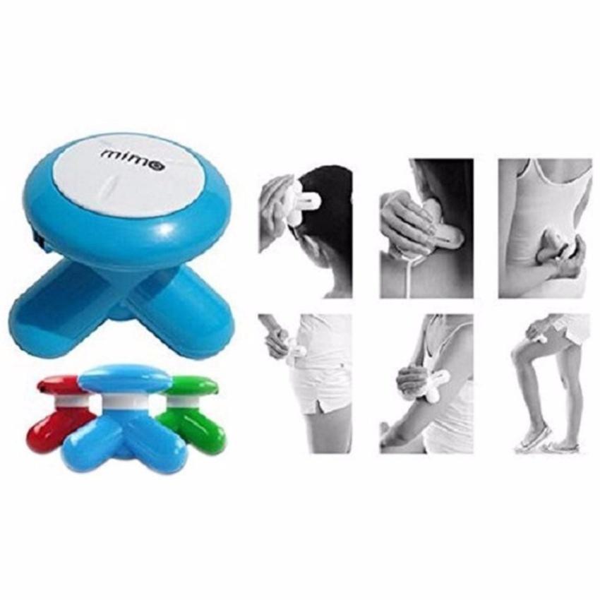 Đai mát xa m mỡ bụng X5 tích hợp pin (Xanh đen) + Tặng 1 máy massage cầm tay MIMO