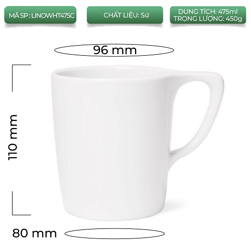 Ly cốc sứ màu NotNeutral LINO Coffee Mug 475ml