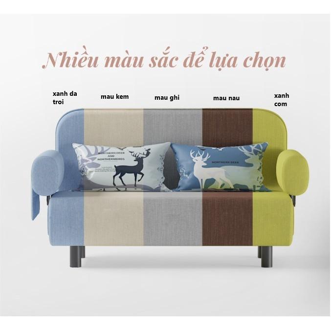 Ghế Sofa kết hợp Giường gấp gọn thông minh đa năng rộng 120cm, có đệm tay êm ái, kèm túi đựng đồ tiện lợi