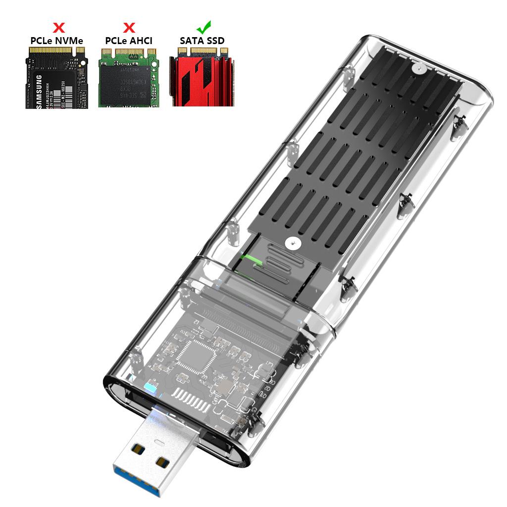 Trường hợp SSD SSD tốc độ cao 5Gbps SATA M.2 đến USB 3.0 Bộ điều hợp SSD cho hộp đĩa SSD Key M/B cho 2230/2242/2260/2280mm