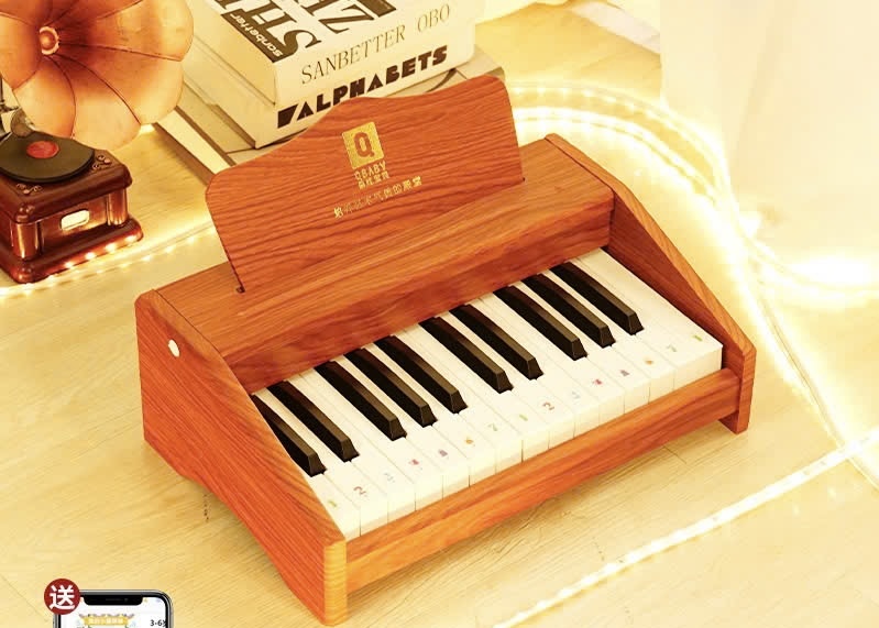 Đàn Piano Mini Cho Trẻ Tập Chơi Đủ Màu Sắc Bằng Gỗ Cao Cấp 25 Phím Gồm Giá Nhạc Và Chân Đế