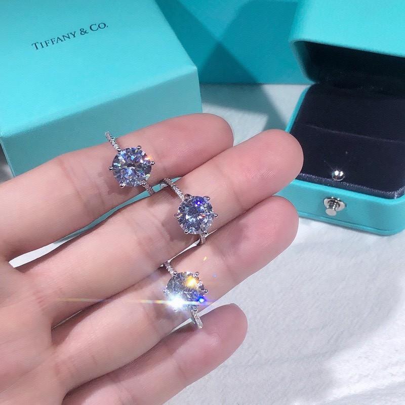 Nhẫn bạc Ý 925 Huệ Ngân - 6 chấu đính đá 8li RR1663