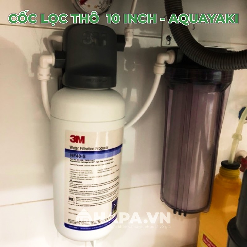 Cốc Lọc Thô 10 inch AQUAYAKI AQUA-S101 Cao Cấp Kèm Lõi, Bộ Lọc Nước Đầu Nguồn, Sinh Hoạt, Gia Đình - Hàng Chính Hãng