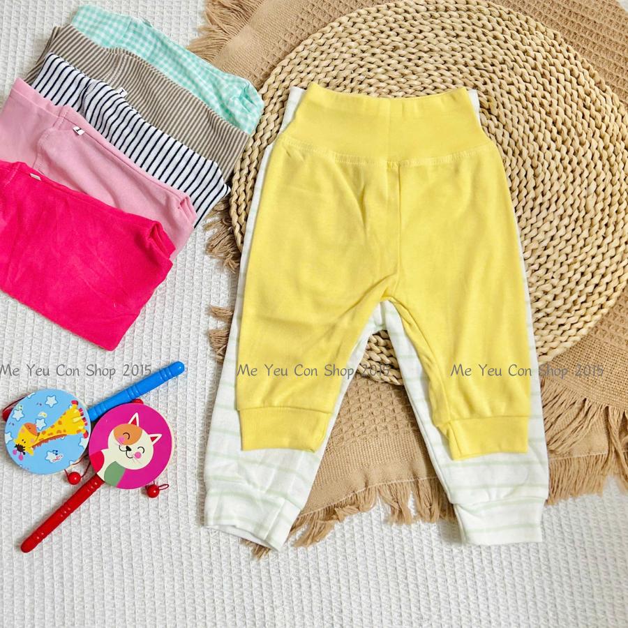 (3-9kg) Quần sơ sinh lưng cao chất cotton thun mềm giúp giữ ấm bụng cho bé ngủ ngon - Bunny baby - Hồng - Họa Tiết