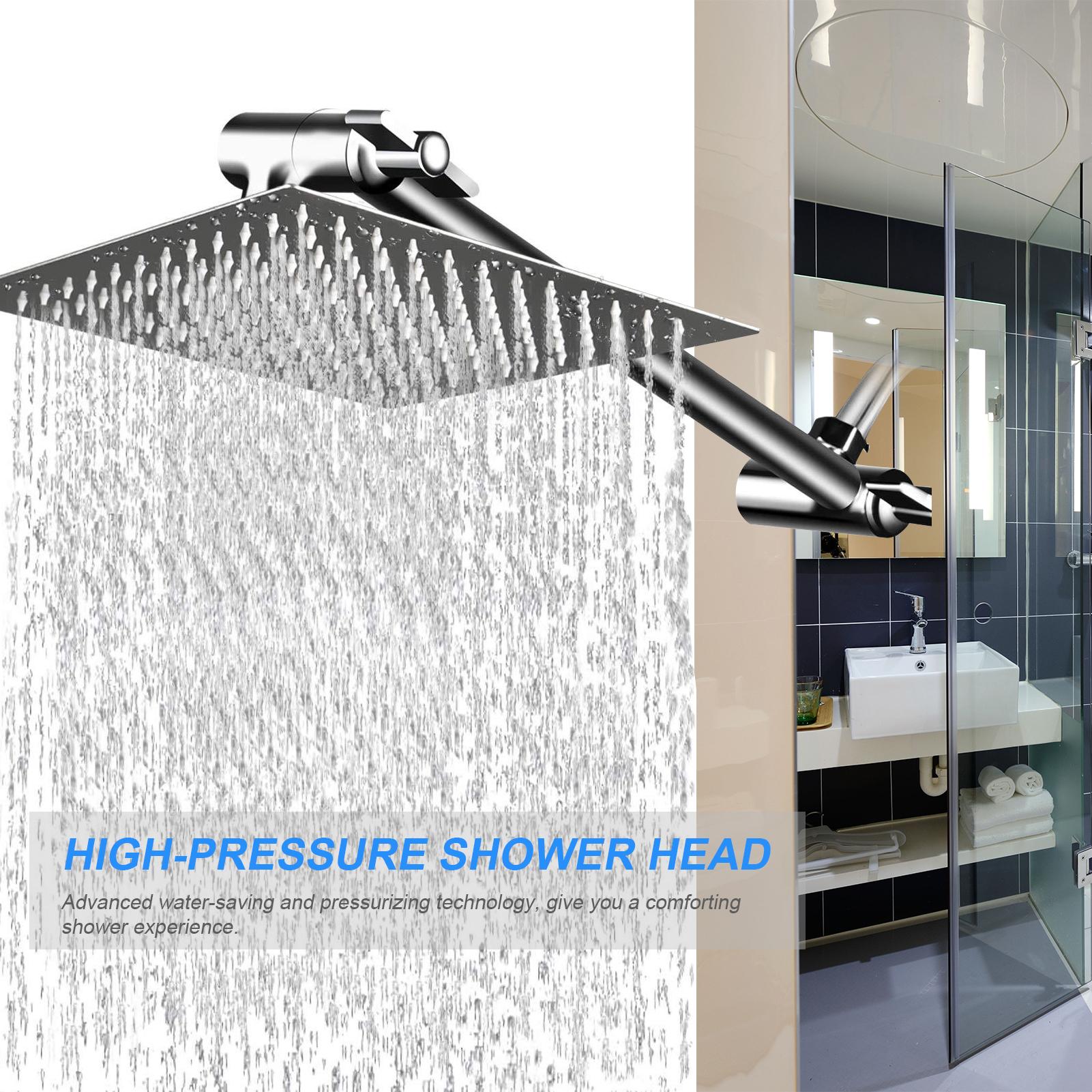 Đầu vòi sen áp suất cao siêu mỏng G1 / 2 hình vuông 8 inch