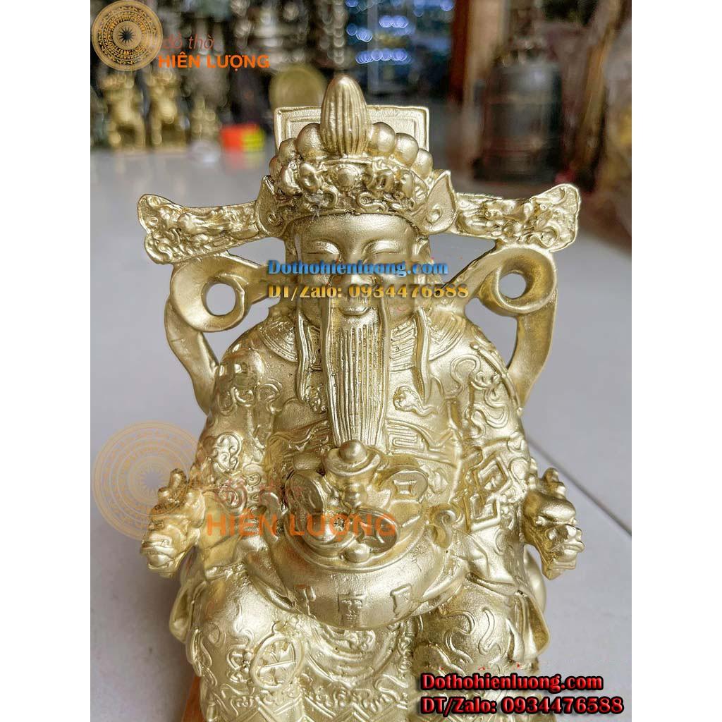 Tượng Ông Phát - Thần Tài Lộc Bằng Đồng Vàng Nguyên Chất Cao 20cm Đẹp Tinh Xảo