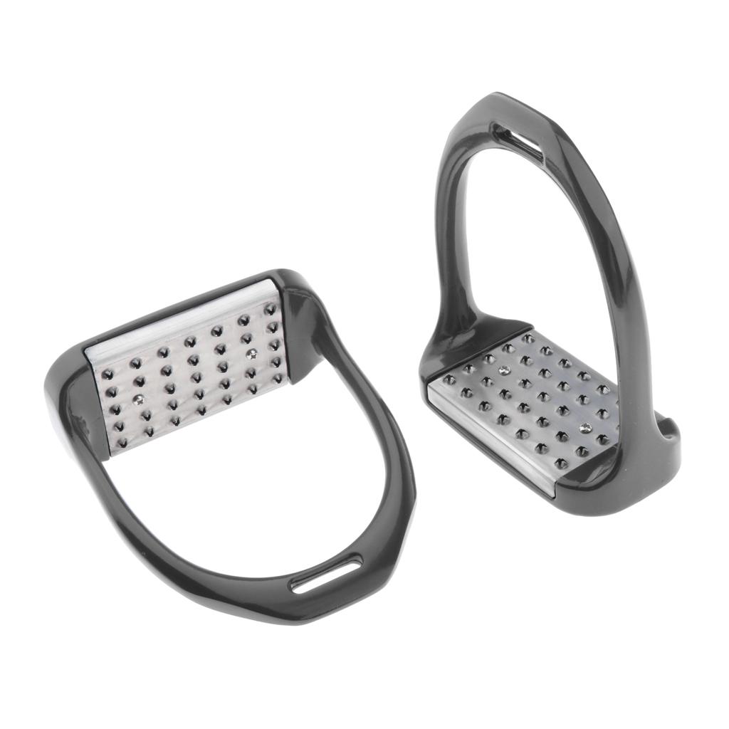 1 Pair Stainless Steel Horse Riding Stirrups Safety Treads Anti-Slip