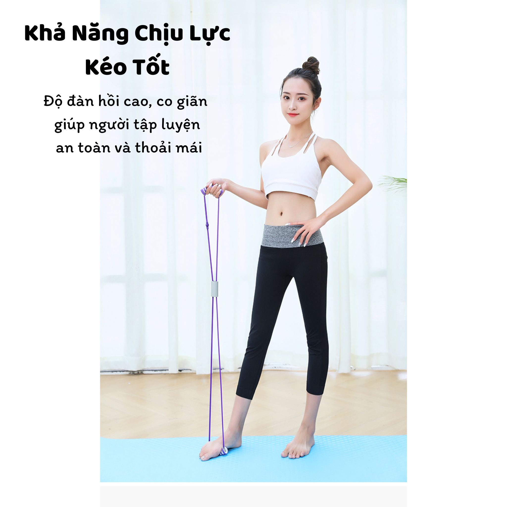 Dây Kéo Đàn Hồi Tập Tay Vai Hình Số 8 - YOGA QG, Chất Liệu Cao Su Dẻo Dai, Đàn Hồi Tốt, Giúp Bạn Có Một Cơ Thể Cân Đối, Khỏe Mạnh