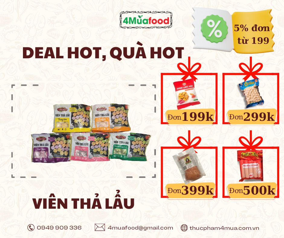 - Viên thả lẩu Surimi vị Ngẫu Nhiên - gói 500g