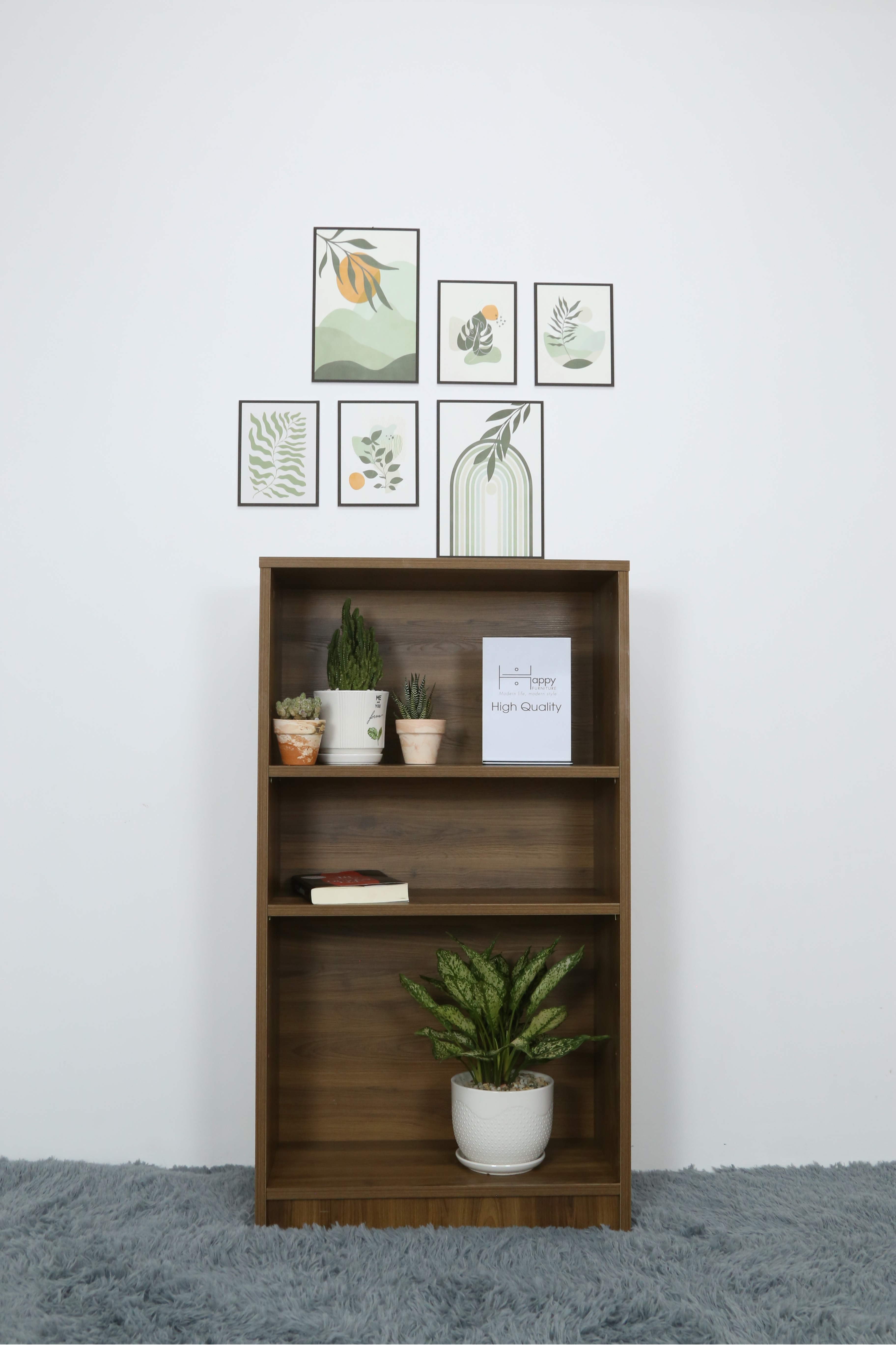 HAPPY FURNITURE , kệ sách 3 tầng - CATY , KSA_001 , 60cm x 28cm x 108cm