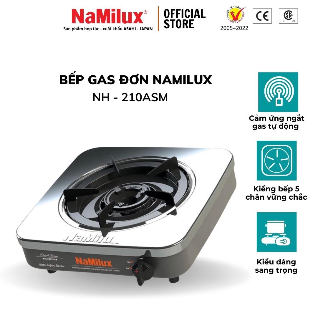 Bếp Gas Đơn Cao Cấp NaMilux NH-210ASM│Cảm Ứng Tự Động Ngắt Gas│Lượng Gas Tiêu Thụ Tối Đa 215g/giờ│Hàng Chính Hãng