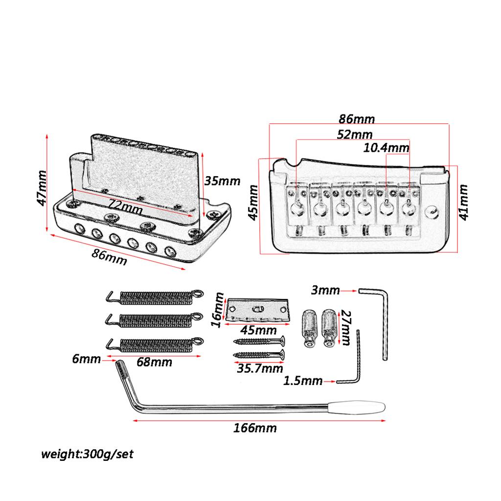Cho ST Đàn Guitar Tremolo Đàn Guitar Cầu Bộ + Tặng Yên Ngựa Vàng