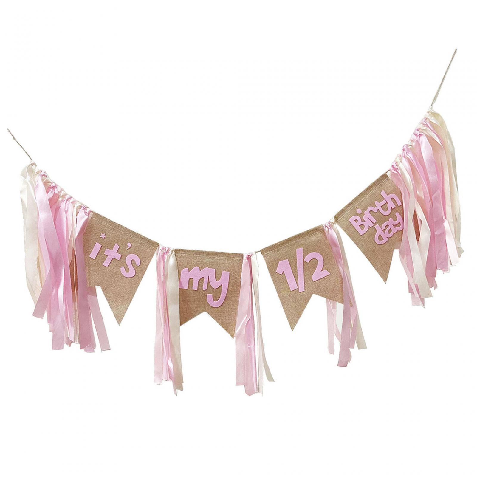 High Chair Banner Photo Prop 6 Months Banner for Party Baby Shower Birthday Girl Baby