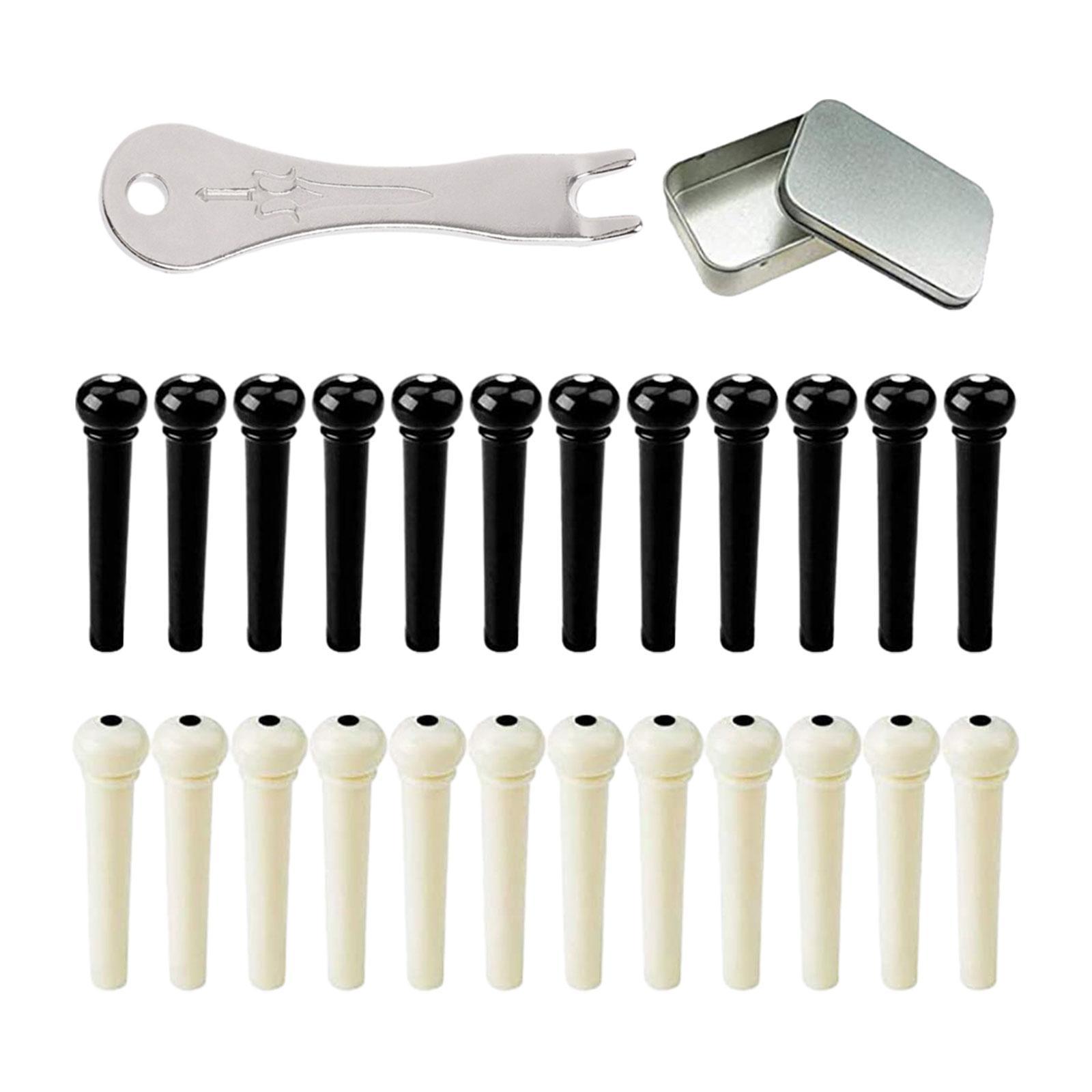 24Pcs Acoustic Guitar Bridge Pins Replacement String Peg for Acoustic Guitar