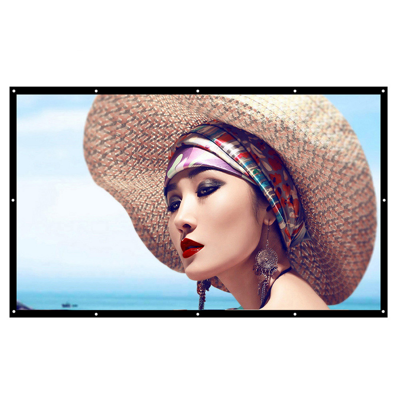 Màn Hình Máy Chiếu Di Động H150 150 Inch HD 16: 9 White Dacron Có Thể Gập Lại