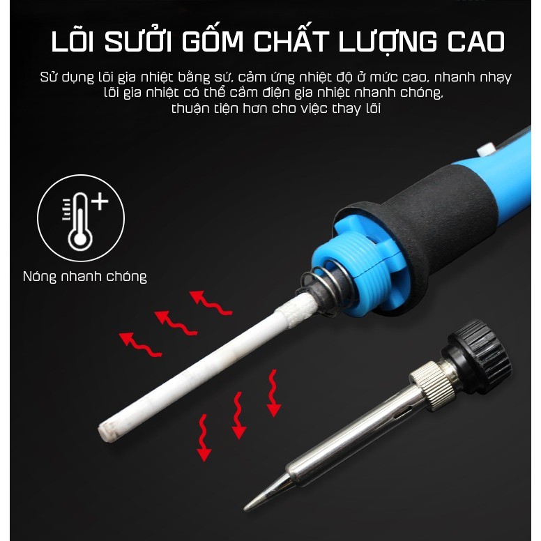 Mỏ Hàn Điều Chỉnh Nhiệt Độ 908DR 80W