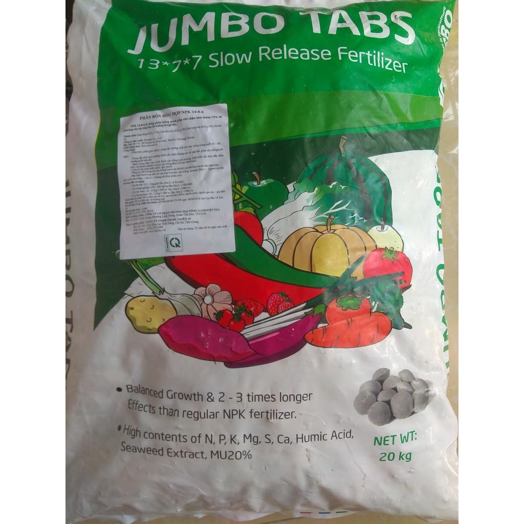 Phân bón quả bàng Hàn Quốc JUMBO TABS NPK 14-8-6 - chiết lẻ gói 500 gram