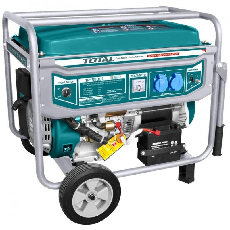 MÁY PHÁT ĐIỆN XĂNG (ĐỀ ĐIỆN) 5.5KVA TOTAL TP155001 - HÀNG CHÍNH HÃNG