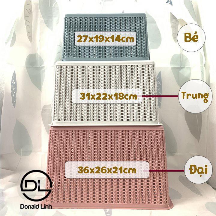 Rổ đan mây đựng đồ đa năng 3 size , Giỏ đan đựng quần áo