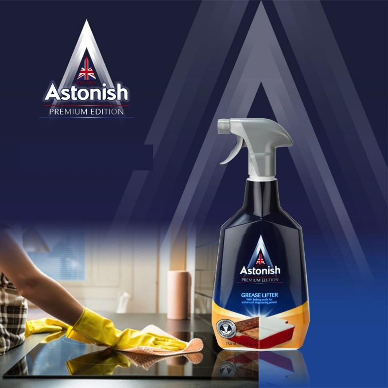 Nước tẩy dầu mỡ Astonish tẩy lưới lọc máy hút mùi, mặt bếp ga, bếp từ, tường gạch ốp - Chai 750ml