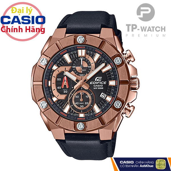 Đồng hồ nam Casio Edifice EFR-569BL-1A chính hãng - Dây da - EFR-569BL-1AVUDF