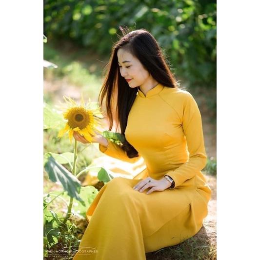 Áo dài trơn lụa tây thi