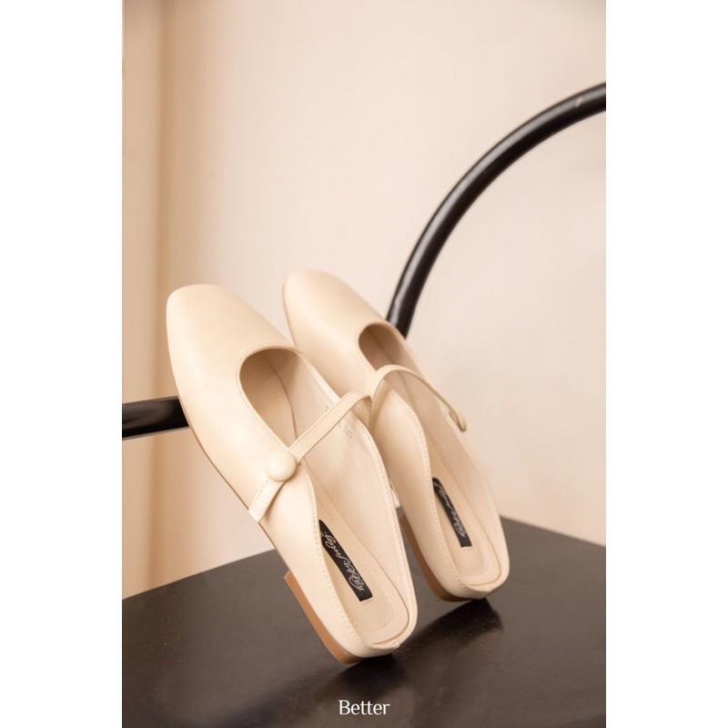 Sục mũi vuông, quai ngang khuy tròn, đế cao 1,5cm Better shoes - 130321001