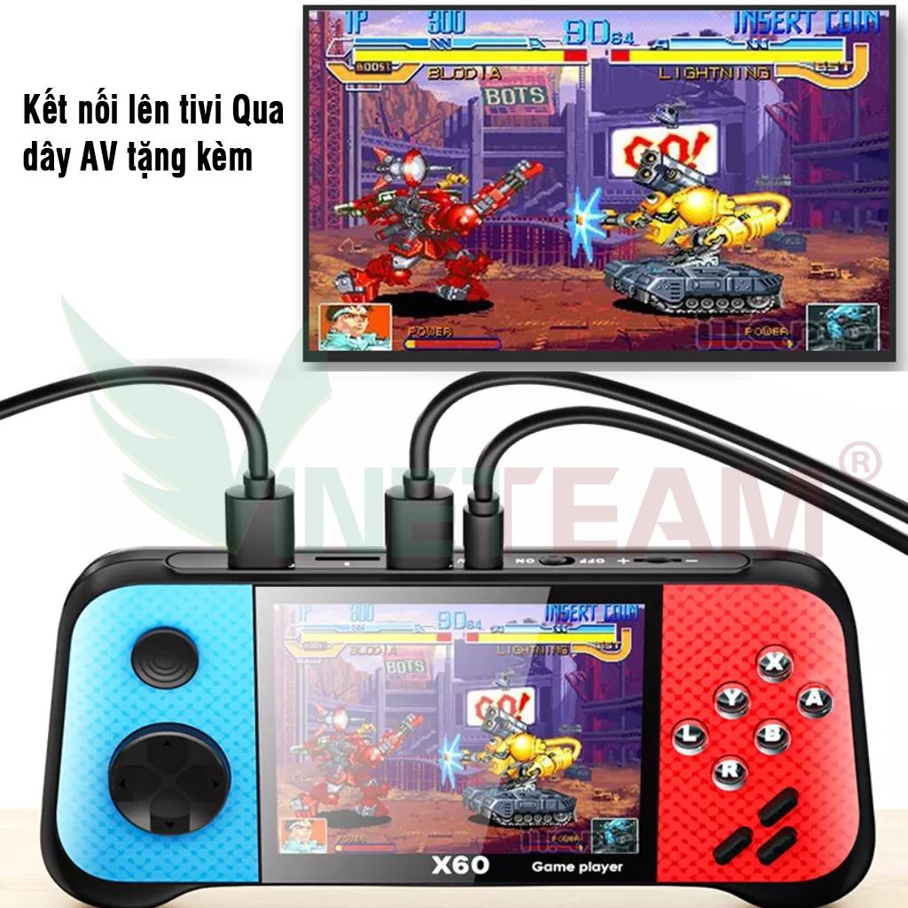 Máy Chơi Game Cầm Tay Vinetteam X60 Màn Hình 3.5 Inch Bộ Điều Khiển Chơi Game 4843 Trò Chơi Cổ Điển Hỗ Trợ Chơi Cho Tivi 2 Người Chơi - Hàng Chính Hãng